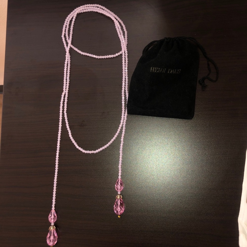 “Sleek Chic” Beaded Crystal Lariat Necklace